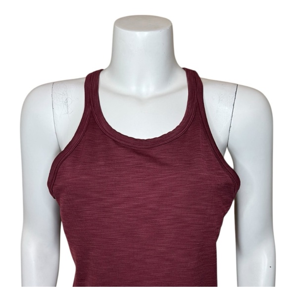 Prana Becksa Tank Top XL Ribbed Scoop Shelf Bra Mulberry - Picture 3 of 7